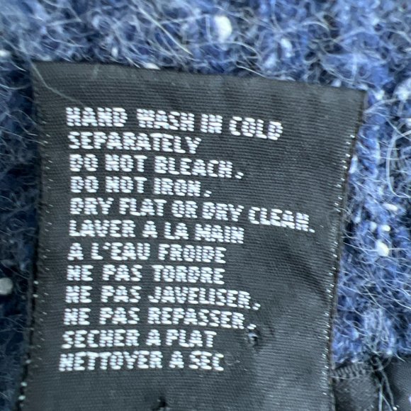 I.B. Diffusion Long Sleeve Silk Blend Cowl Neck Sweater Blue Pullover Size P - Picture 7 of 7